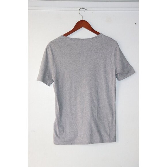 Club Monaco Women's Small Gray Crest Tee Faded Logo Cotton Short Sleeve T-Shirt - Picture 4 of 5